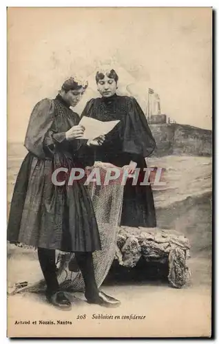 Cartes postales Artaud et nozais nantes sablaises en confidence Folklore Costume