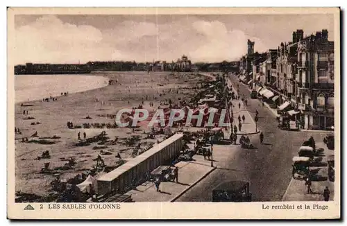 Cartes postales Les sables d Olonne le remblai et la plage