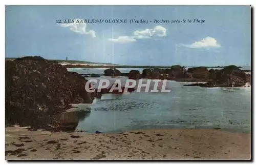 Cartes postales Les sables d Olonne rochers pres de la plage