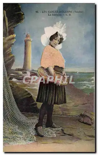 Cartes postales Les sables d Olonne la sablaise Folklore Costume