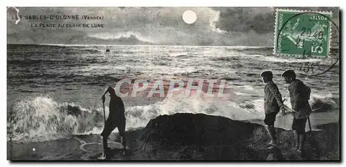 Cartes postales Les sables d Olonne la plage au clair de lune