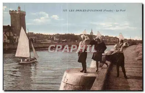 Cartes postales Les sables d Olonne le port Folklore Costume