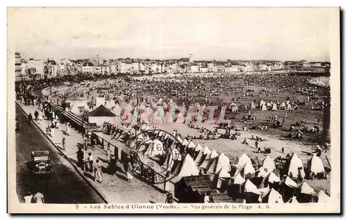 Cartes postales Les Sables d Olonne Vendee Vue generale de la Plage