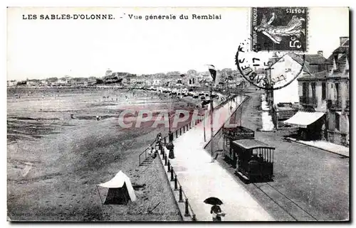 Cartes postales Les sables d Olonne vue generale du remblai Tramway