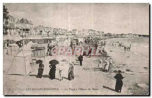 Cartes postales Les sables d Olonne la plage a l Heure des bains