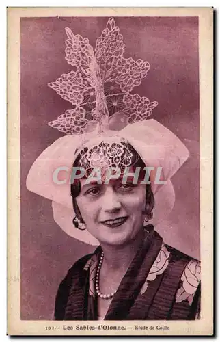 Cartes postales Les sables d Olonne etude de coiffe Coiffe costume Folklore