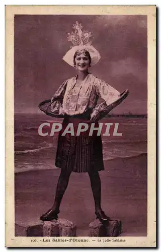 Cartes postales Les sables d Olonne la jolie sablaise Coiffe costume Folklore