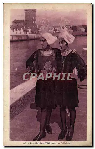 Ansichtskarte AK Les sables d Olonne sablaises Coiffe costume Folklore