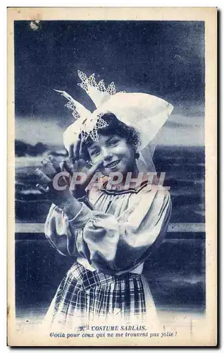 Cartes postales Sables D olonne costume sablais voila pour ceki qui ne me trouvent pas jolie Coiffe costume Folk