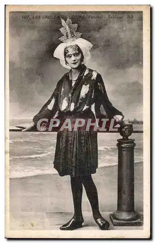 Cartes postales Les sables d Olonne sablaise Coiffe costume Folklore