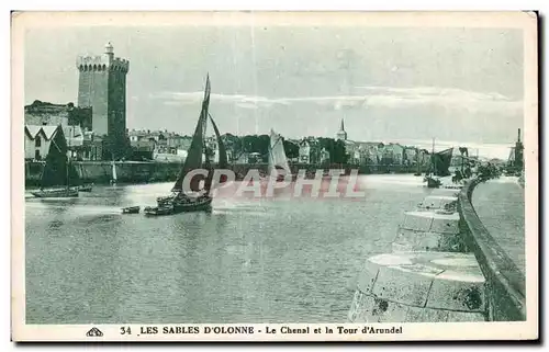 Cartes postales Les sables d Olonne le chenal et la tour d Arundel