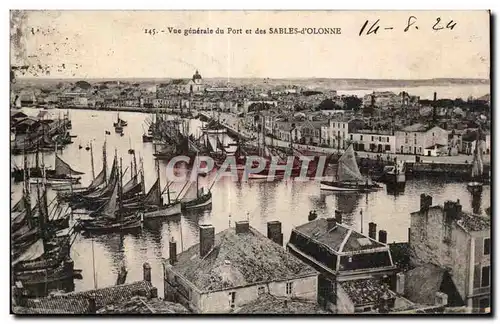 Cartes postales Les Sables d Olonne Vue generale du port Bateaux