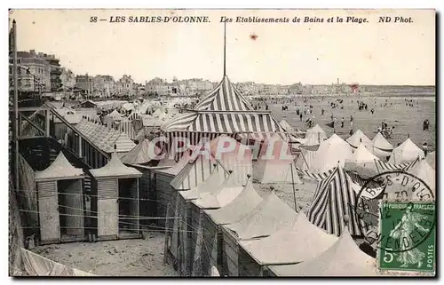 Cartes postales Les Sables d Olonne les Etablissements de Bains et la Plage