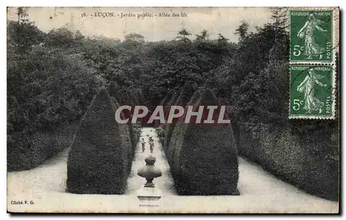 Cartes postales Lucon jardin public allee ifs