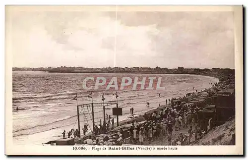 Cartes postales Plage de saint gilles vendee a maree haute