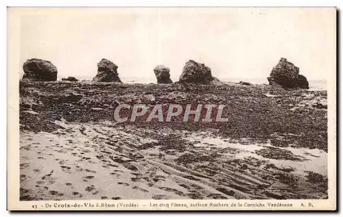 Ansichtskarte AK De Croix de Vie a Sion (Vendee) Les cinq Pineau curieux Rochers de la Corniche Vendeenne