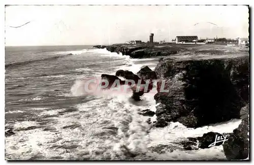 Ansichtskarte AK Entre Croix de Vie et Sion La Corniche Vendeenne un Jour de Tempete