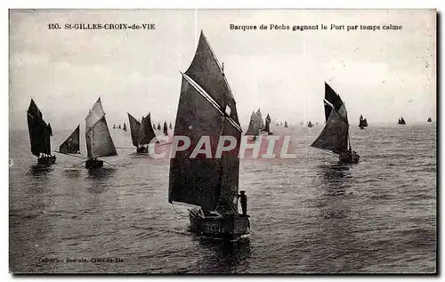 Ansichtskarte AK St Gilles Croix de Vie Barques de Peche gagnant le Port par temps calme Bateaux