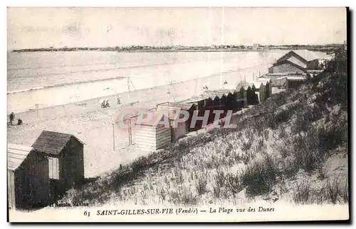 Cartes postales Saint gilles sur vie vendee La plage vue des dunes