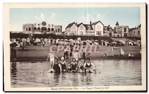 Cartes postales Saint gilles sur vle la plage l heure du bain