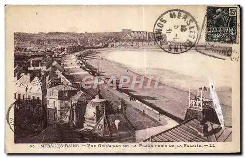 Cartes postales Mers les Bains Vue Generale de la Plage Prise de la Falaise