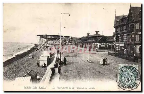 Cartes postales Mers les Bains la Promenade de la Plage et le Casino