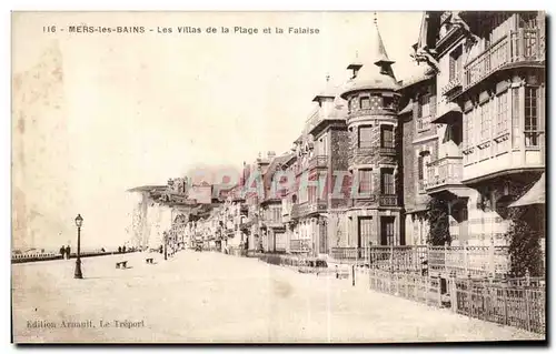 Cartes postales Mers les Bains les Villas de la Plage et la Falaise