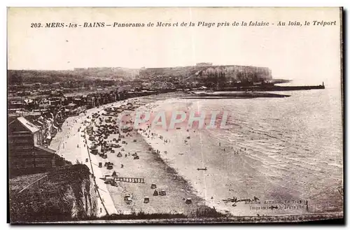 Cartes postales Mers les Bains Panorama de Mers et de la Plage pris de la falaise