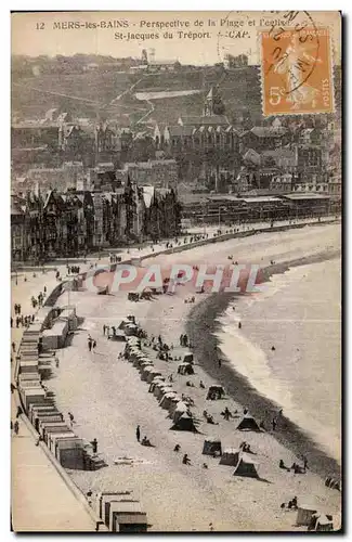 Cartes postales Mers les Bains Perspective de la Plage et l eglise