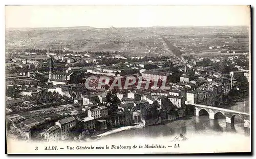 Cartes postales Albi Vue generale vers le Faubourg de la Madeleine