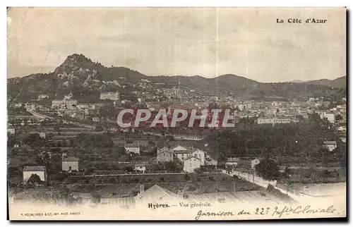 Cartes postales La COte d Azur Hyeres Vue generale