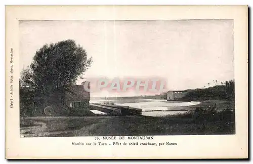 Cartes postales Musee de Montauban Moulin sur le Tarn Effet de Soleil couchant par Naxon