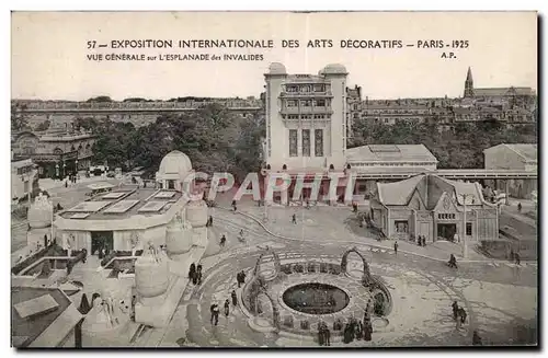 Cartes postales Exposition Internationale des Arts Decoratifs Paris 1925 Vue Generale sur l Espanade des Invalid