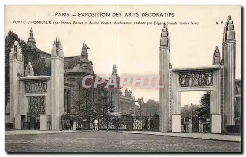 Cartes postales Paris Exposition des Arts Decoratifs Porte d Honneur