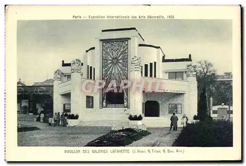 Cartes postales Paris Exposition Internationale des Arts Decoratifs 1925 Pavillon des Galeries Lafayette