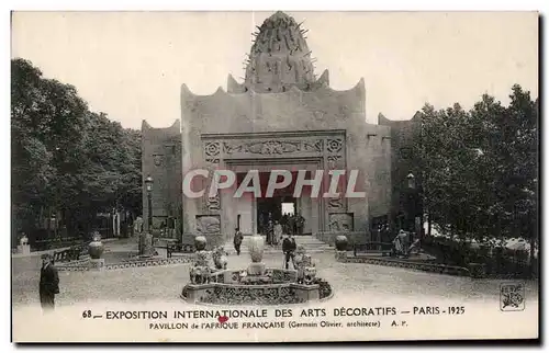 Cartes postales Exposition Internationale Des Arts Decoratifs Paris 1925 Pavillon de l Afrque Francaise