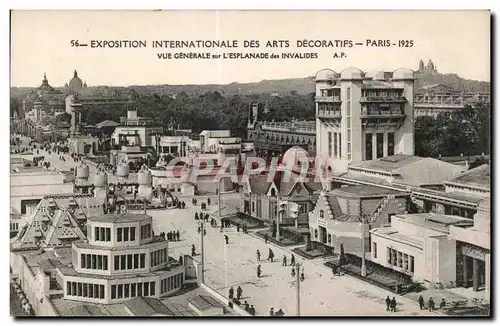 Cartes postales Exposition Internationale Des Arts Decoratifs Paris 1925 Vue generale sur l esplanade des Invali