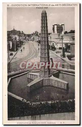 Cartes postales Exposition Internationale des Arts Decoratifs Paris 1929 Fontaine de rete Lalique