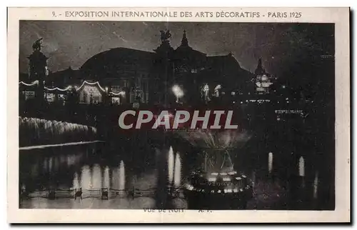 Cartes postales Exposition Internationale des Arts Decoratifs Paris 1925 Vue de nuit