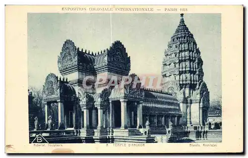 Cartes postales Coloniale Internationale Paris 1931 temple d angkor