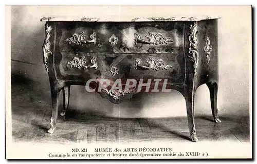 Cartes postales Musee des Arts Decoratifs Commode en Marqueterie et bronze dore