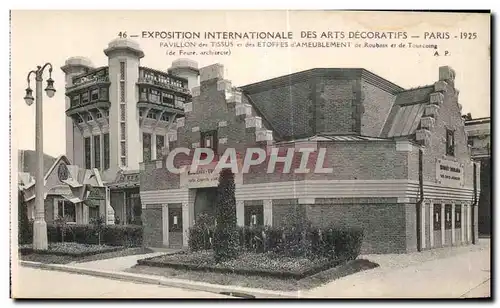 Cartes postales Exposition Paris Des Arts Decoratifs Pavillon de Tissus et des Etoffes