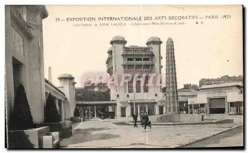 Cartes postales Exposition Paris Des Arts Decoratifs Fontaine de Rene LaLique