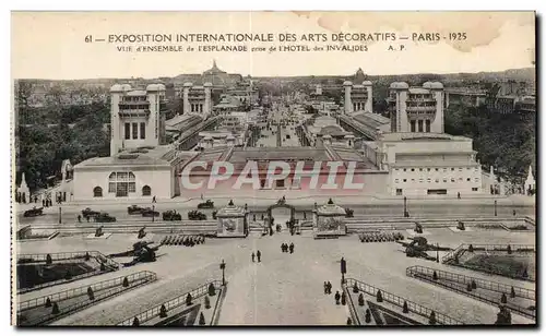 Cartes postales Exposition Internationale des arts Decoratifs Paris 1925 Vue d Ensemble de l Esplanade prise de