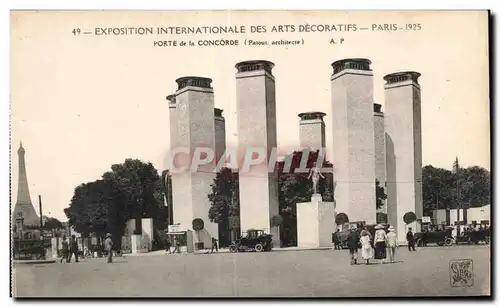 Cartes postales Exposition Internationale des arts Decoratifs Paris 1925 Porte de la Concorde