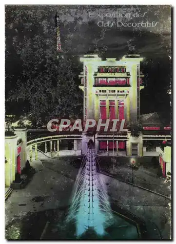 Cartes postales Exposition des arts Decoratifs Tour Eiffel la nuit