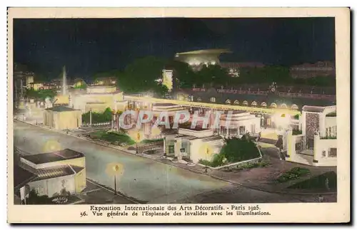 Cartes postales Exposition Internationale des arts Decoratifs Paris 1925 Vue generale de l Explanade des Invalid