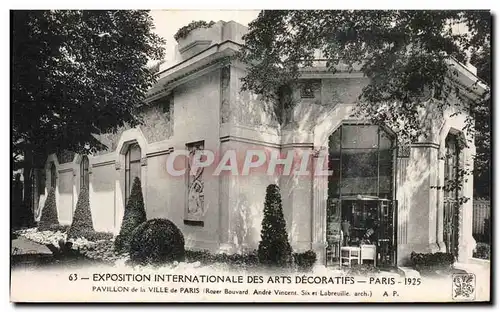 Cartes postales Exposition Internationale des arts Decoratifs Paris 1925 Pavillon de la Ville de paris