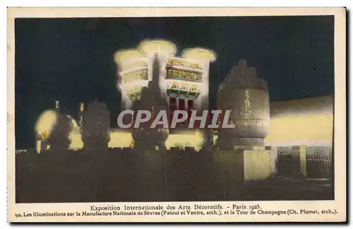 Ansichtskarte AK Exposition Internationale des arts Decoratifs Paris 1925 les illuminations sur la manufacture Na