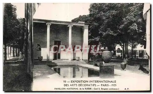 Cartes postales Exposition Internationale des arts Decoratifs Paris 1925 Pavillon National de le Suede